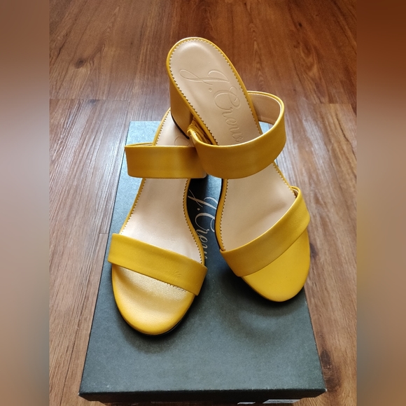 J. Crew Shoes - NIB Jcrew Lucie shoes sandal heel 7 mustard yellow warm marigold